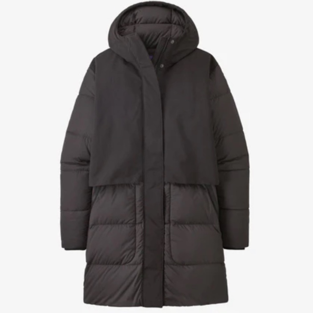 Patagonia Women's Silent Down Hybrid Parka - Black - Large - New with tags